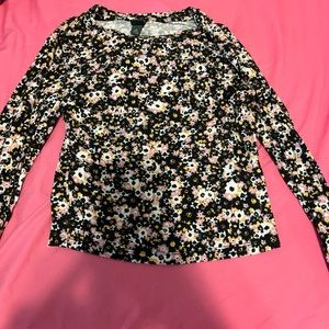 Floral long sleeve crop top